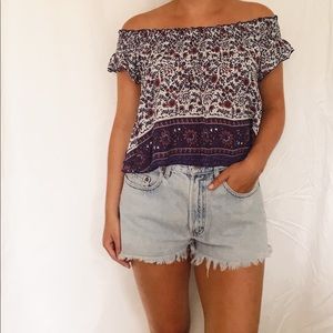 urban outfitters - floral off the shoulder top